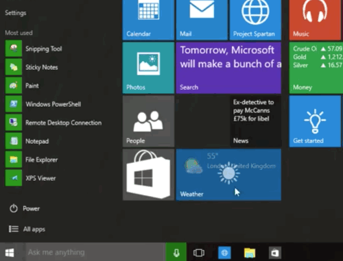 Microsoft ปรับรูปแบบ Start Menu ใหม่ใน Windows 10